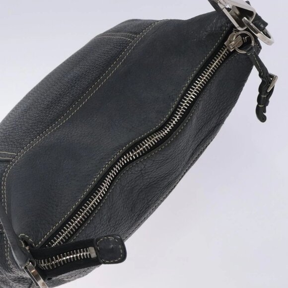 PRADA Shoulder Bag Leather Navy Silver Auth 132232 - Picture 7 of 16